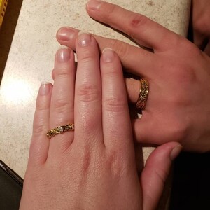 Rapunzel wedding cheap ring set
