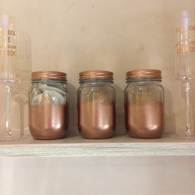 Rose Gold Tea Coffee Sugar Canister rose gold home decor Etsy