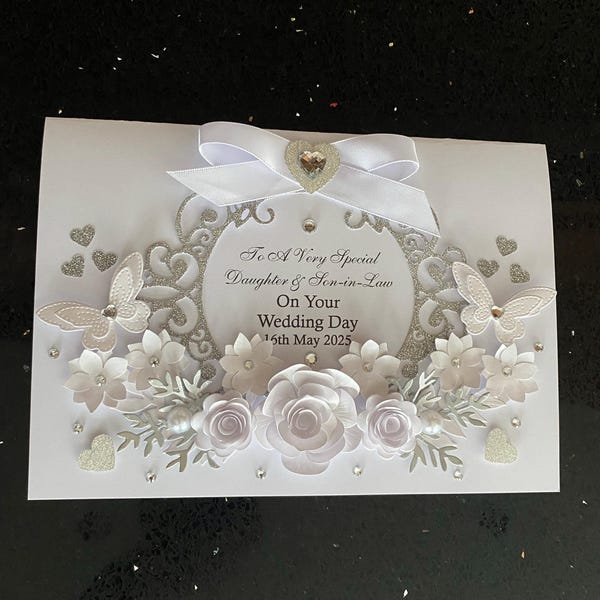 Luxury Handmade PERSONALISED Card WEDDING Day Anniversary Engagement ...