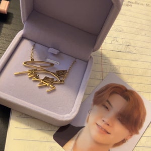 BTS SUGA Signature Necklace - BTS Min Yoongi Necklace by