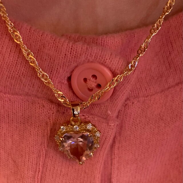 18k Gold Plated Cz Heart Necklace/ Princess Necklace/cz/ - Etsy
