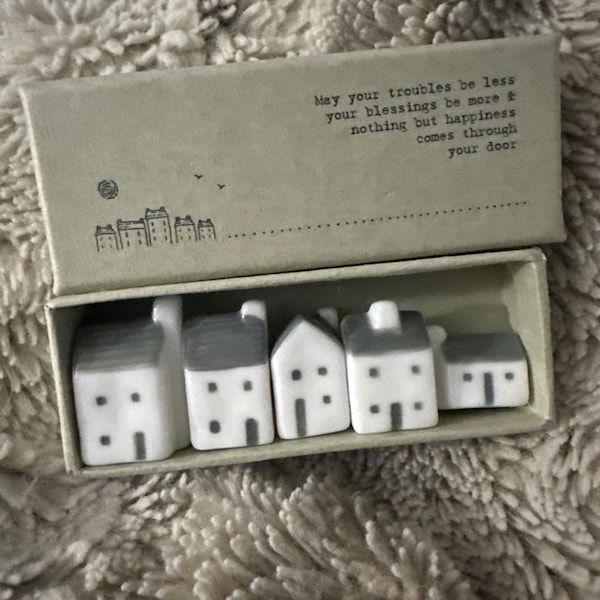 East Of India Porcelain Flower Matchbox Keepsake - 'Thinking Of You' Gift