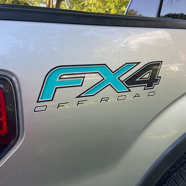 (Set Of 2) 2019 Ford F150 FX4 Off-Road Decals - American Flag Worn Look FWFLAG