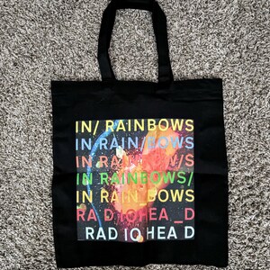 Colorful IN RAINBOWS Radiohead Tote Bag - Eco-friendly Canvas