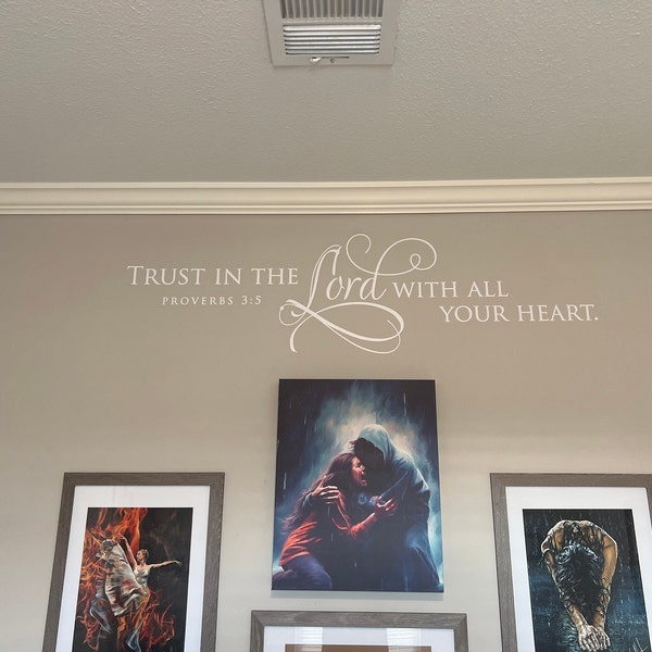 Trust in the Lord With All Your Heart Scripture Wall Decal Christian ...