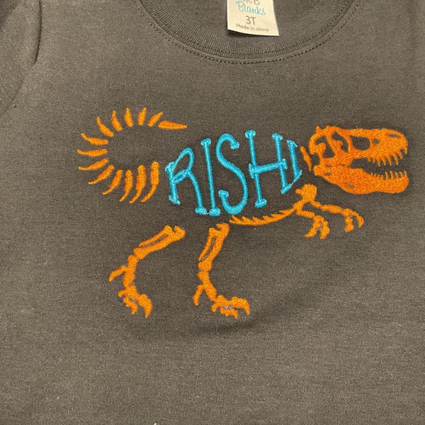FRAME T-rex Dinosaur Dino Skeleton Bones Fill Embroidery Design - Etsy