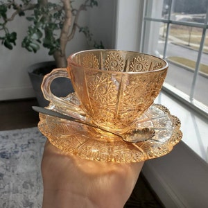 Vintage Style Glass Cappuccino Cup With Saucer Set Elegant Glass Tea Cup  Set With Baroque Style Print Tea Cup With Saucer Glass Mug -  Israel