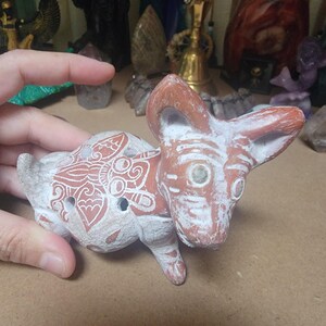 Dog Flute, #4, Maya, Aztec, Xoloitzcuintle, Replica, Hand Painted