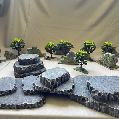 Earth Toned Stacking Hills Set - Gioco di Guerra Terrain Scenery