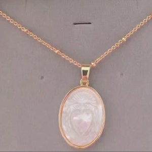Sacred Heart Mother of Pearl Dainty Necklace