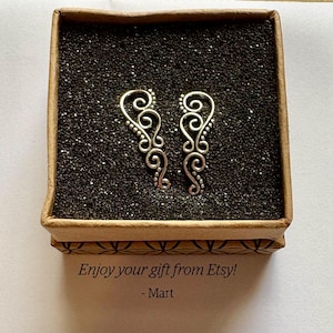 Sterling Silver Ear Climber Earring: Spiral Dot Design - Etsy