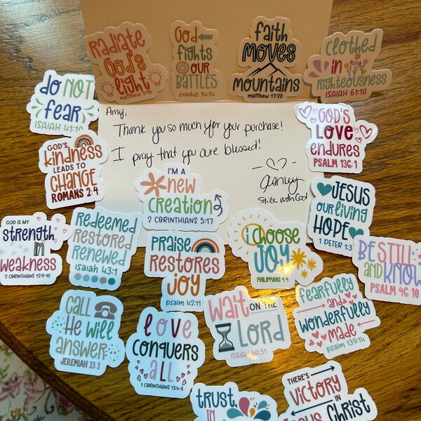 5 - 20 Inspirational Christian Bible Verse Waterproof Die-cut Stickers ...