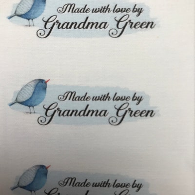 Fabric Labels, Three Little Watercolor Finches, Sew-on, Iron-on, 24 ...