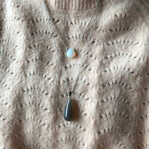 thumbnail image 2 of COAI Genuine Leather Necklace With Cross Pendant - Black Obsidian Or Howlite Stone, 20" Unisex 2 of 11