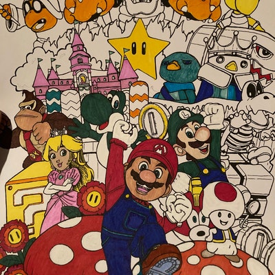 Super Mario Bros Movie 2023 Coloring Page Doodle Art - Etsy