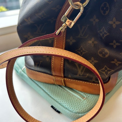 Shoulder Tote Bag /Leather Trim Strap