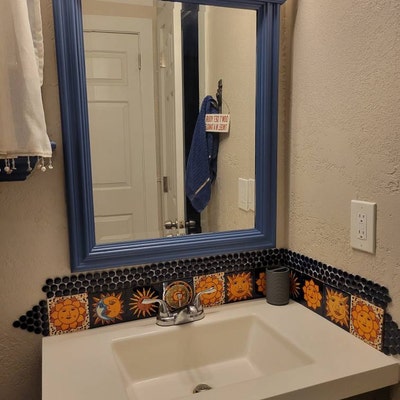 Spanish Tile 25 Hand-Painted Talavera Tiles (2x2") - Authentic