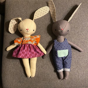 Bunny With Overalls & Beanie Instant Download Sewing - Etsy