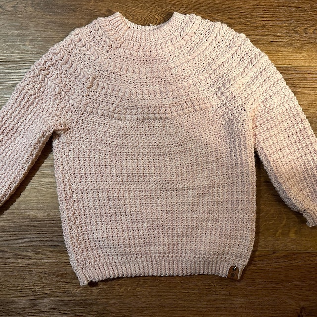 A customer's finished Macchiato Sweater Crochet Pattern PDF