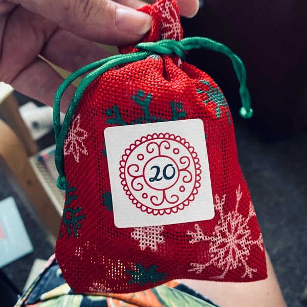 35 Red Ornate Advent Christmas Stickers DIY Advent Calendar Craft 35 Red Ornate Advent Christmas Stickers DIY Advent Calendar Craft