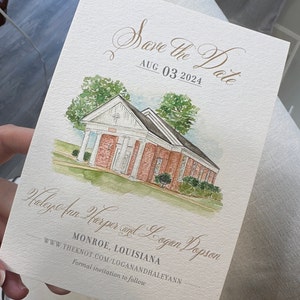 Venue Save the Date - Watercolor Venue - Watercolor Painted Save ...