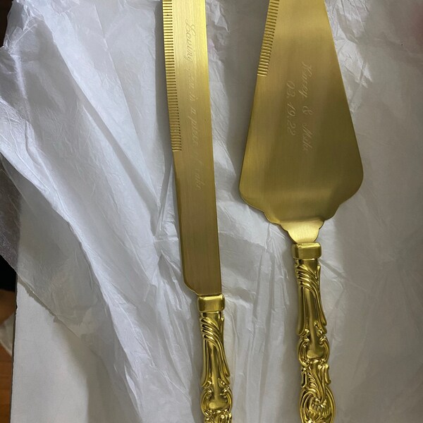 Wedding Knife & Serving Set-GOLD-WNF182