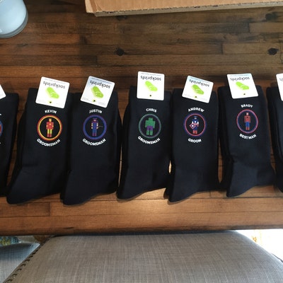 Personalized Comic Book Inspired Wedding Socks, Personalized Super Hero ...