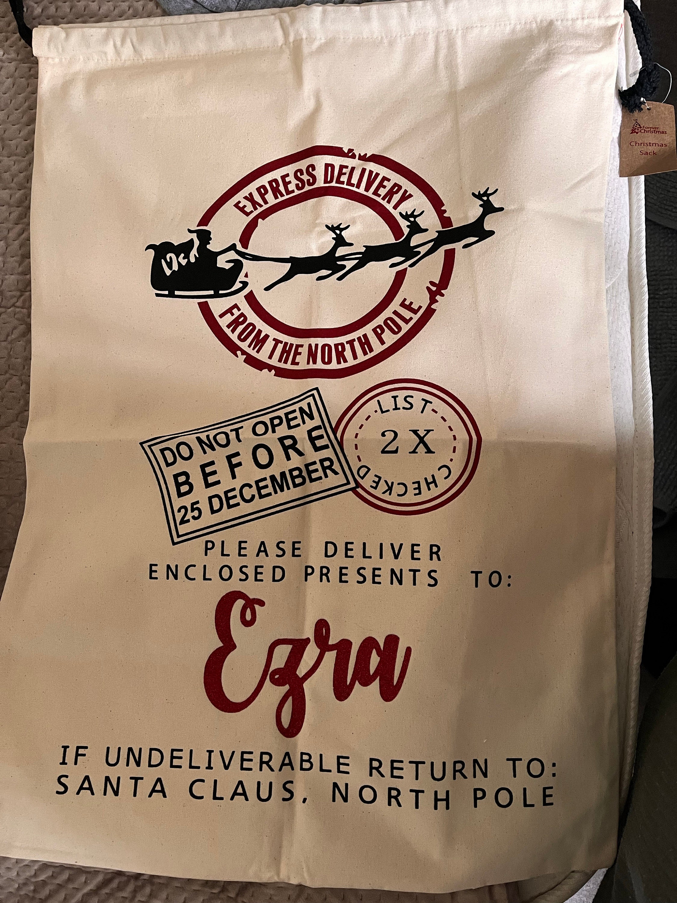 EARLY SALE! In stock,  Large Christmas Santa Sack- Personalised Xmas Father Christmas  gift bag