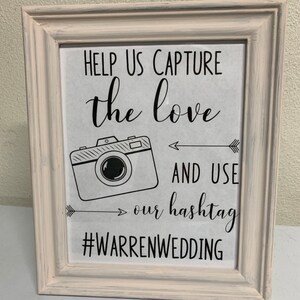 Help Us Capture the Love Printable Wedding Sign, Use Our Hashtag ...