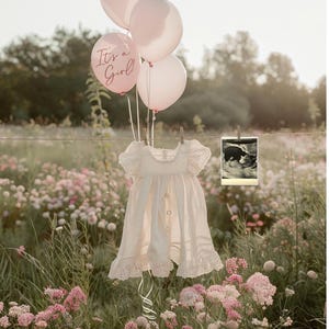 It's a Girl Pregnancy Announcement Digital, Spring Announcement, Editable Social Media Template, Pregnancy Gender Reveal, Baby Girl