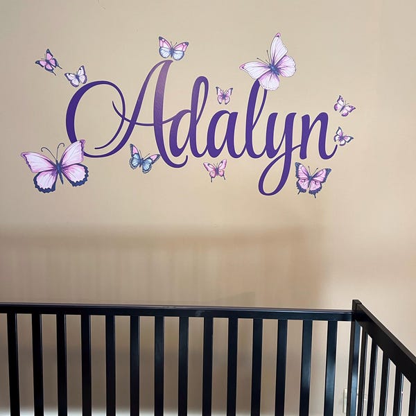 Personalized Butterfly Name Wall Decal, Girls Bedroom Decor - Etsy