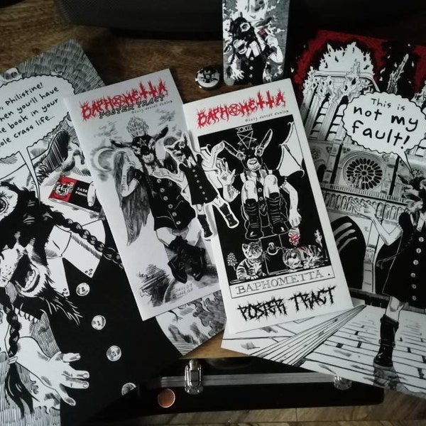 Satanic Panic Comic Book Chick Tract Parody Featuring Baphometta