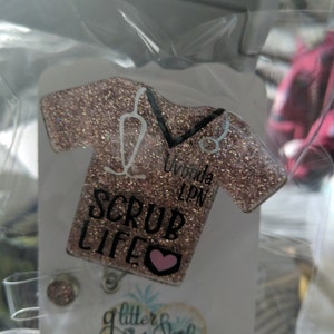 Scrub Life Badge Reel, Nurse Life, Interchangeable Retractable Custom ...