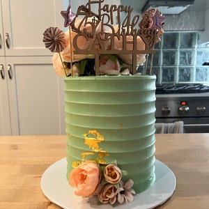 Happy 80th Birthday Cake Topper, Custom Cake Topper for Birthday With ...