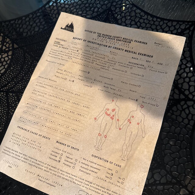 Halloween - Judith Myers Autopsy Report - Horror Movie Replica