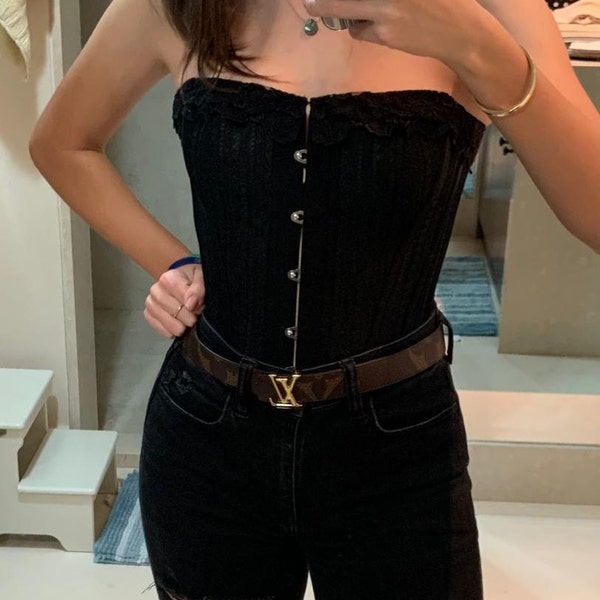 Corset La Perla En Laine Et Soie Noire - Taille 85B - Neuf Avec étiquettes - Haute Lingerie Italienne
