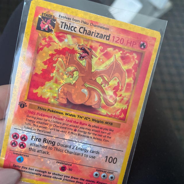 Thicc Charizard Pokemon Card Handmade - Etsy