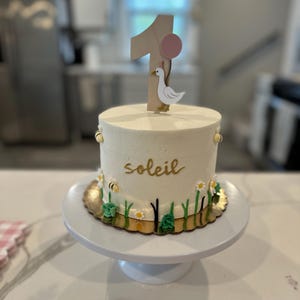 Cake Topper First Birthday Baby Boy, One Silly Goose, Vintage Goose Nursery