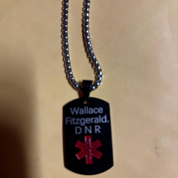 Custom Medical Alert Necklace for Men Women Stainless Steel Engraved ...
