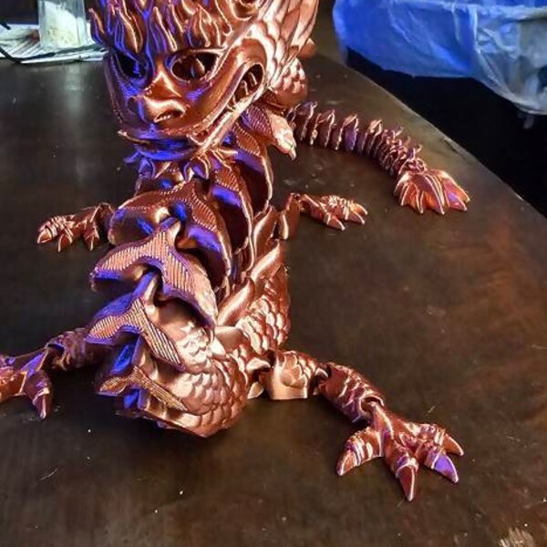 Flexi Print-in-place Imperial Dragon - STL File for 3D Printing - Etsy ...