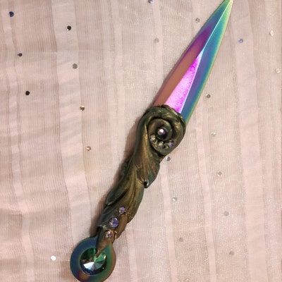 Mini Wiccan Athame Woodland Crystal Blade Wicca Ritual Knife Ritual ...