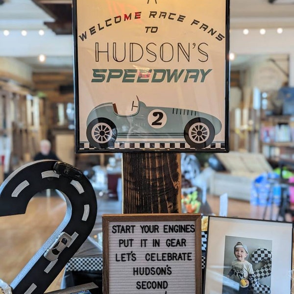 Race Car Welcome Sign EDITABLE, Two Fast Birthday Party Sign Printable ...