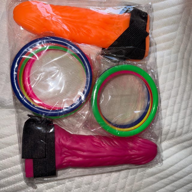 2-Piece Naughty Ring Toss Game - Bachelorette Party Games With Adjustable Straps