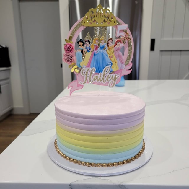 Set 3 Cake Topper Torta Compleanno Bambina Disney Principesse