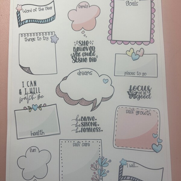 NEW! Vision Board Sticker - Goal Setting Stickers - Planner Stickers DD ...