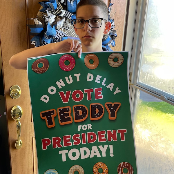 Donut Delay Vote Today School Election Poster // 18x24 Campaign Sign ...