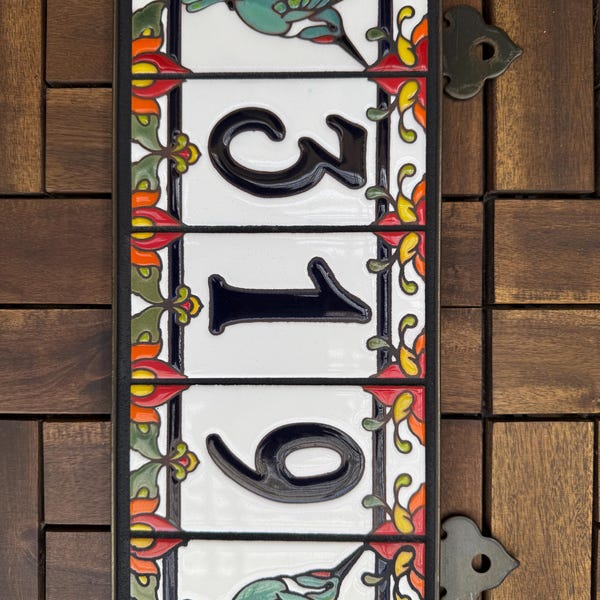 Hummingbird Tile Address Sign: Custom Talavera House Numbers - Etsy