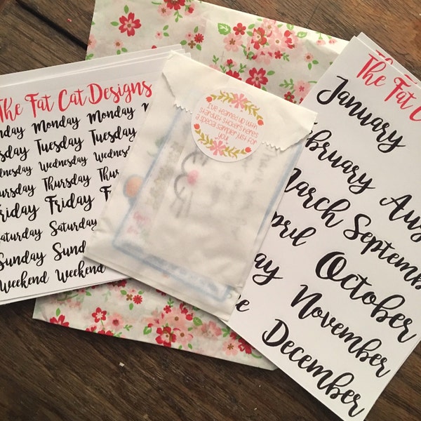 Days of the Week Script Planner Stickers for Erin Condren Happy Planner ...