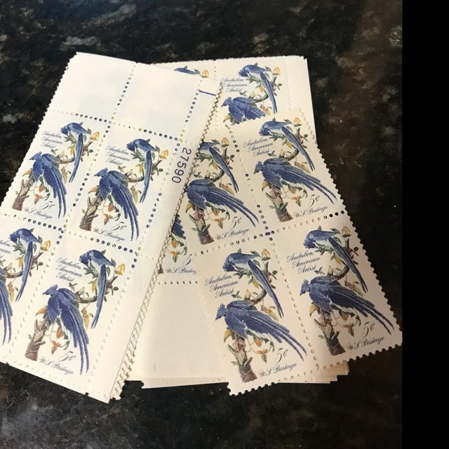 Postage Stamps For Crafting: 1963 5c Blue Jays/Audubon; Multi; 50