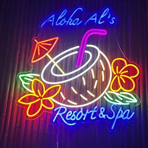 アロハネオンサイン。バーLED装飾。ハワイアンパーティーネオンサイン